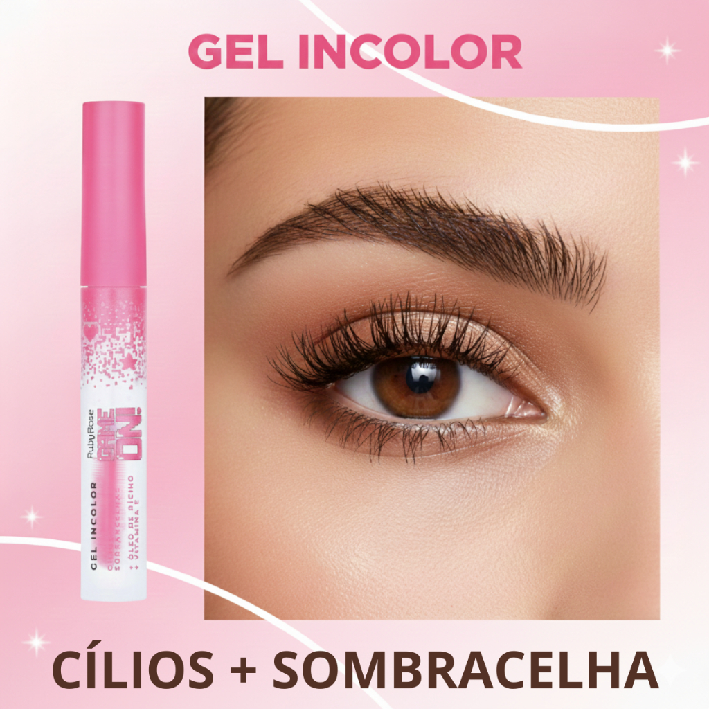 Gel Incolor para Cílios + Sobrancelhas Game On by Ruby Rose Rimel Hot Sale Rimel