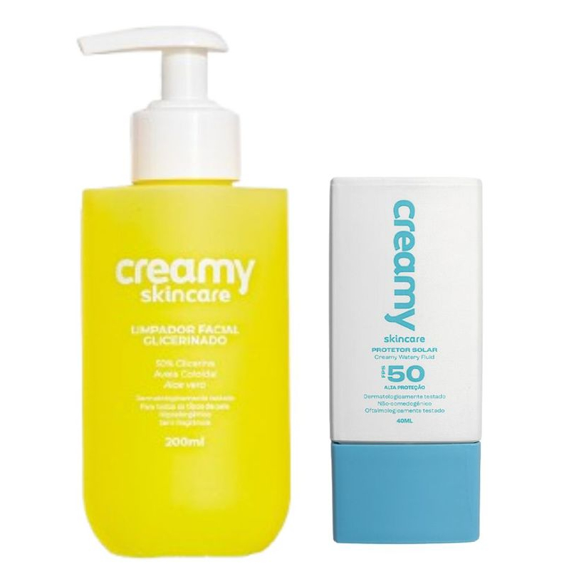 Duo Protetor Solar Watery Fluid FPS 50 + Limpador Glicerinado em Oferta na Shopee