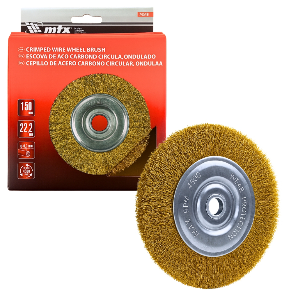 Escova de Aço Circular 150mm 6 Pol Furo 7/8 Pol Para Moto Esmeril MTX em Oferta na Shopee