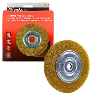 Escova de Aço Circular 150mm 6 Pol Furo 7/8 Pol Para Moto Esmeril MTX em Oferta na Shopee