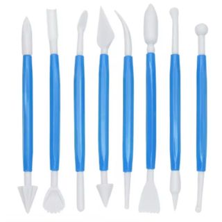 Kit 8 Estecas Para Bolos Pasta Americana Biscuit Sem Rebarba