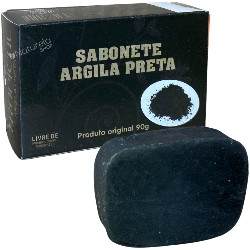 3 Un. Sabonete Barra Argila Preta Tropical 90g em Oferta na Shopee