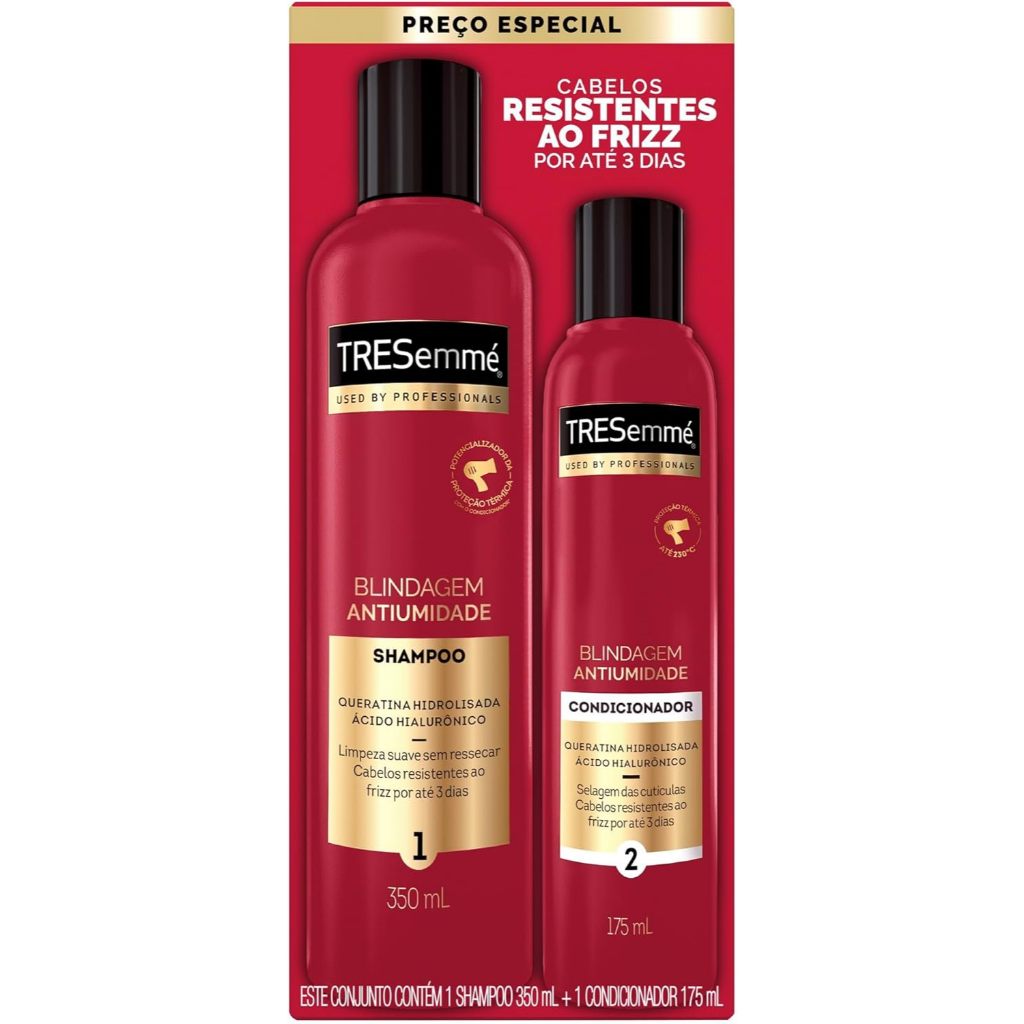 Kit Shampoo 350ml + Condicionador 175ml Tresemmé Blindagem Antifrizz