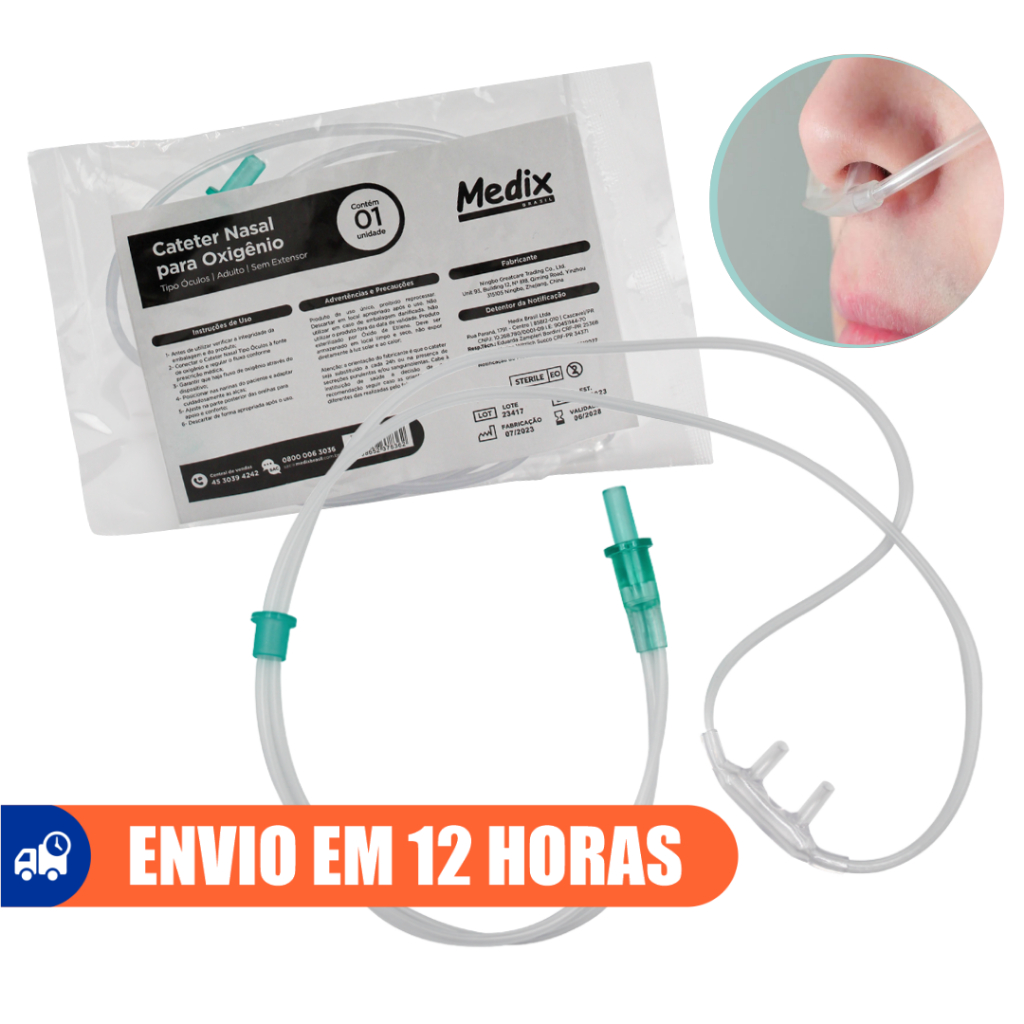 Cateter Nasal Tipo Óculos Para Oxigênio 10un Adulto Medix em Oferta na Shopee