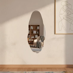 Espelho Orgânico Decorativo Luxo Lapidado Design Moderno Ideal para Hall Closet Lavabo Sala Brinovar