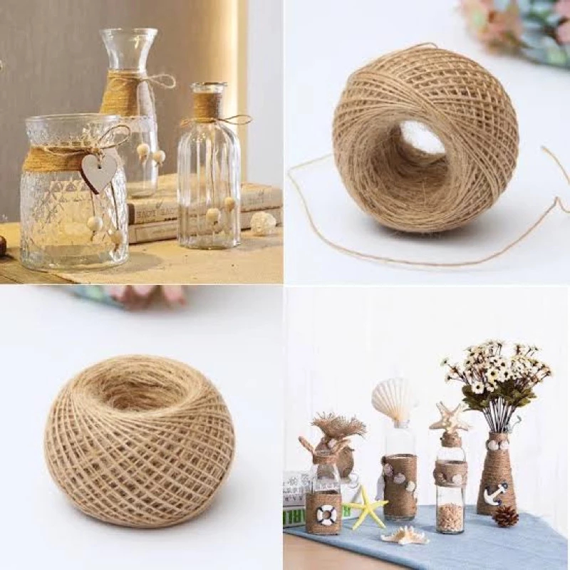 30/38/50 metros Rolo Fio Decorativo Juta Barbante Varal de Fotos Sisal Barbante Cordão Artesanato Lembrancinha