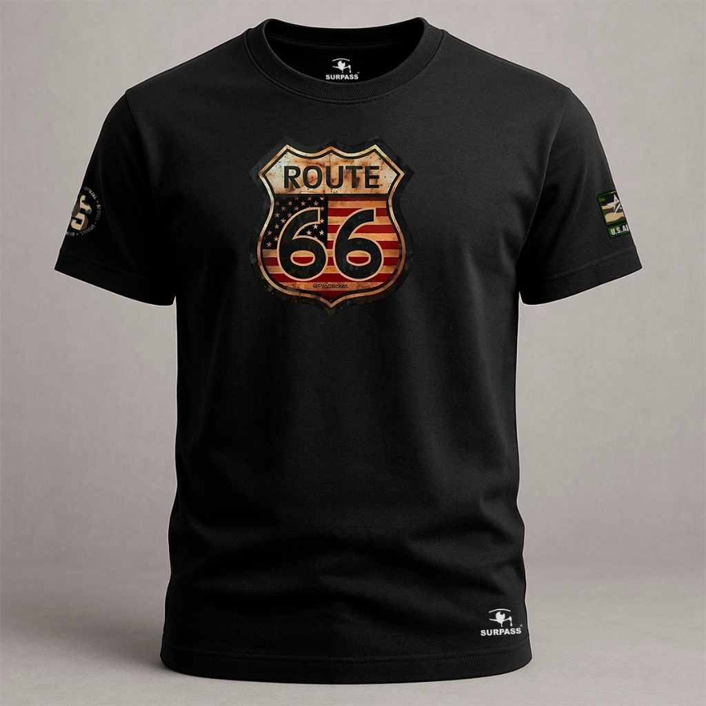Camiseta Estampada Unissex Algodão Route 66