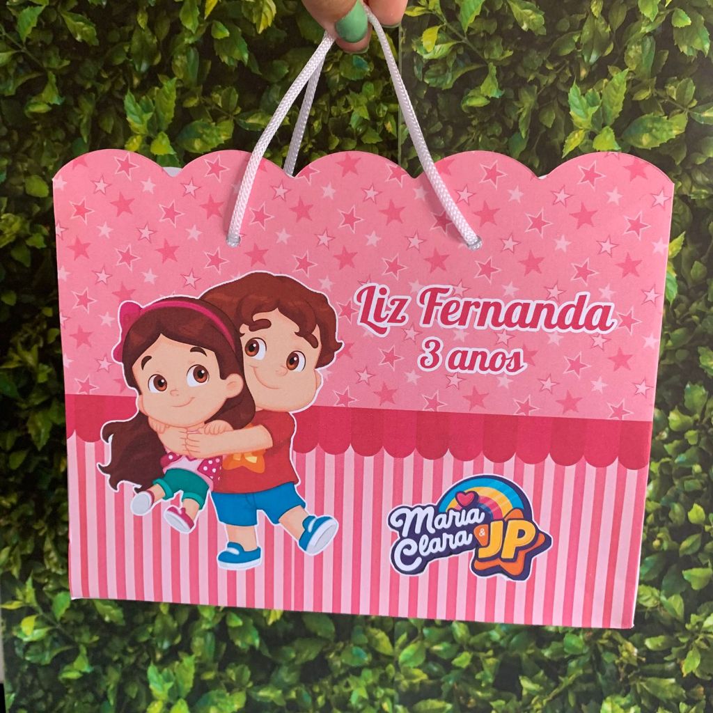 Sacolinhas Personalizadas (G) Maria Clara e JP Lembrancinhas Festa Infantil | PEGUE E MONTE