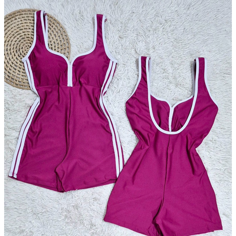Macacão Macaquinho feminino Fitness | Rosa e branco | c/bojo |alça reforçada | Suplex | Academia | TAMANHO ÚNICO: P/M.