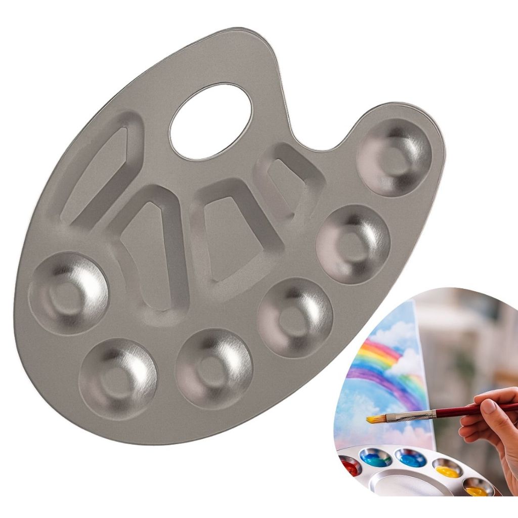 Godê De Alumino Paleta Oval Com 10 Cavidades