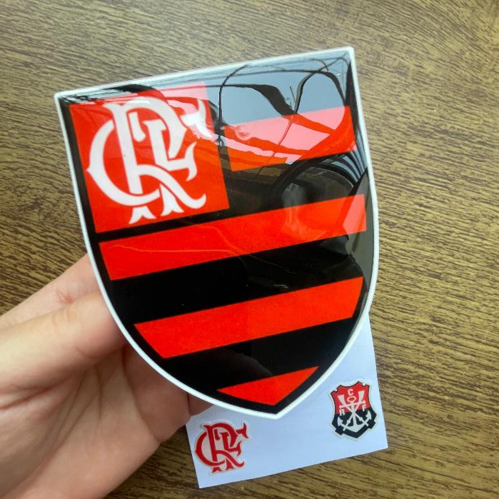 Kit c/ 3 Adesivo Resinado Auto Relevo Time Carioca para Carro/Moto