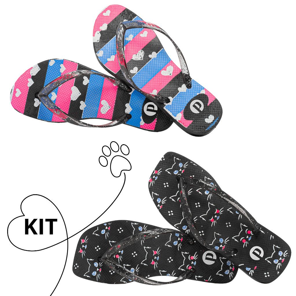 Kit Chinelo Feminino Macio Estampado Leve em Oferta na Shopee