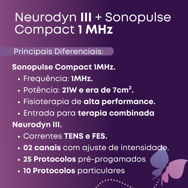 Detalhes do Kit Sonopulse Compact De 1Mhz e Neurodyn III Ibramed