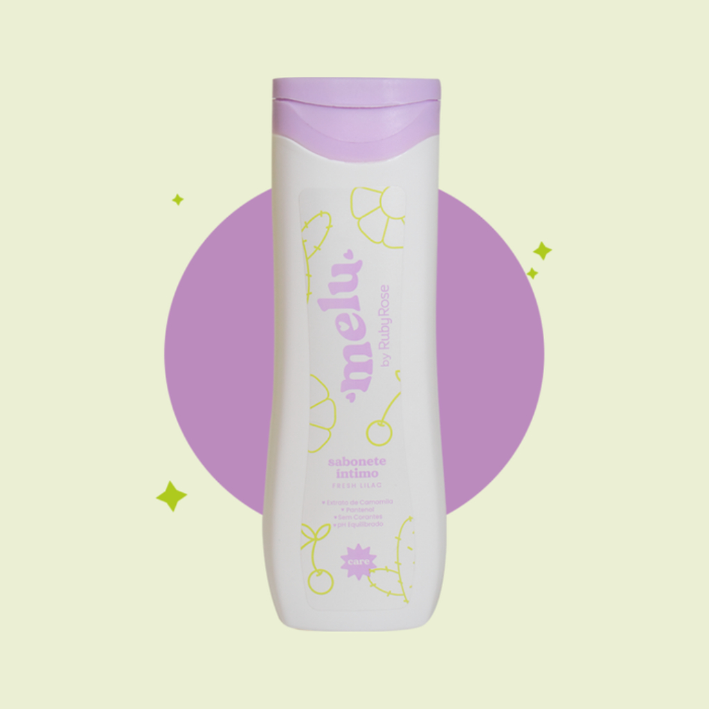 Sabonete Líquido Íntimo Melu Ruby Rose Fresh Lilac Higiene Diária Suave pH Equilibrado Calmante