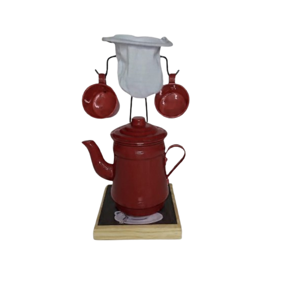 Kit Coador Café Bule Xícaras Color Alumínio Chá Mariquinha Pano em Oferta na Shopee