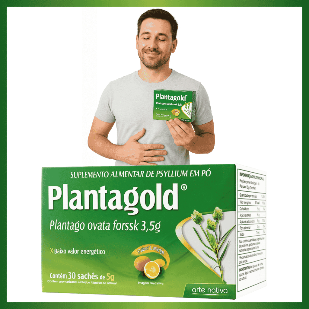Fibras Naturais Controle de Peso e Digestão Saúdavel Planta Gold 30 Sachês Sabor Laranja