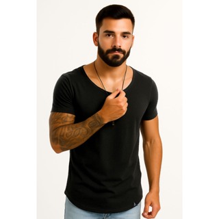 Camiseta Masculina Longline Oversized Swag Long Line Slim em Oferta na Shopee