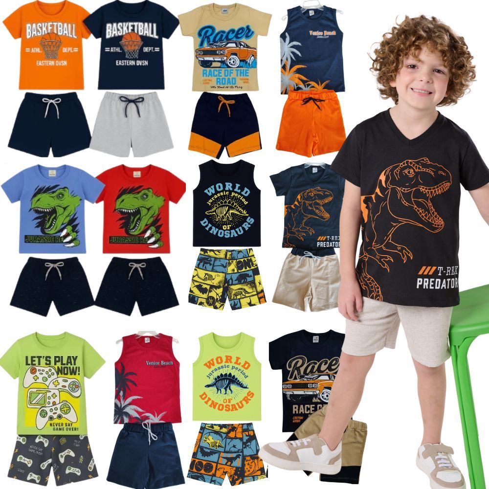 Kit Conjunto Infantil Masculino do 2 ao 12 Sortido | Kit Abrigo Infantil Menino Roupa Infantil Menino Confortável