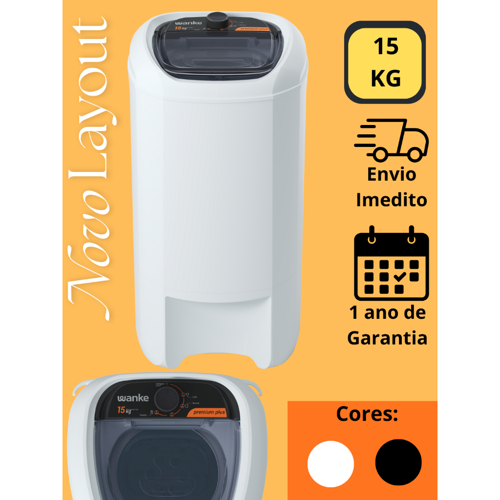 Centrífuga de Roupas Premium Plus 15 Kg - Com Timer