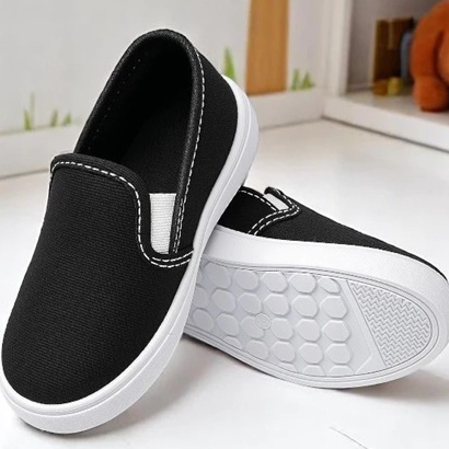 Tênis Infantil Menino Calce Fácil Casual Volta as Aulas Sapatênis Básico Confortável Promoção Macio