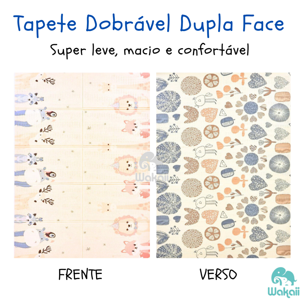 Tapete Tatame Infantil 200x150 Dupla Face