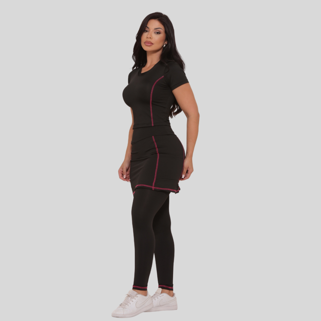Conjunto Moda Evangelica Fitness Com Bolso Modesta