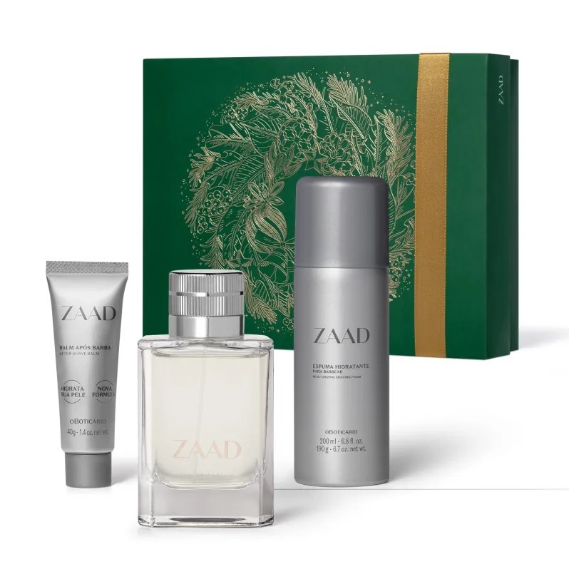 Estojo Zaad Tradicional (Perfume 95ml, Espuma 200ml, Balm 40g) o Boticário