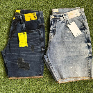 KIT 2 peças Bermuda Masculina Jeans Jogador Tinta Short