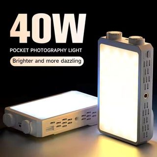 Luz De Câmera LED 40W 2500K-9000K Bicolor 4400mAh Alça De Lâmpada De Vídeo Portátil Fotografia Com CCT Na
