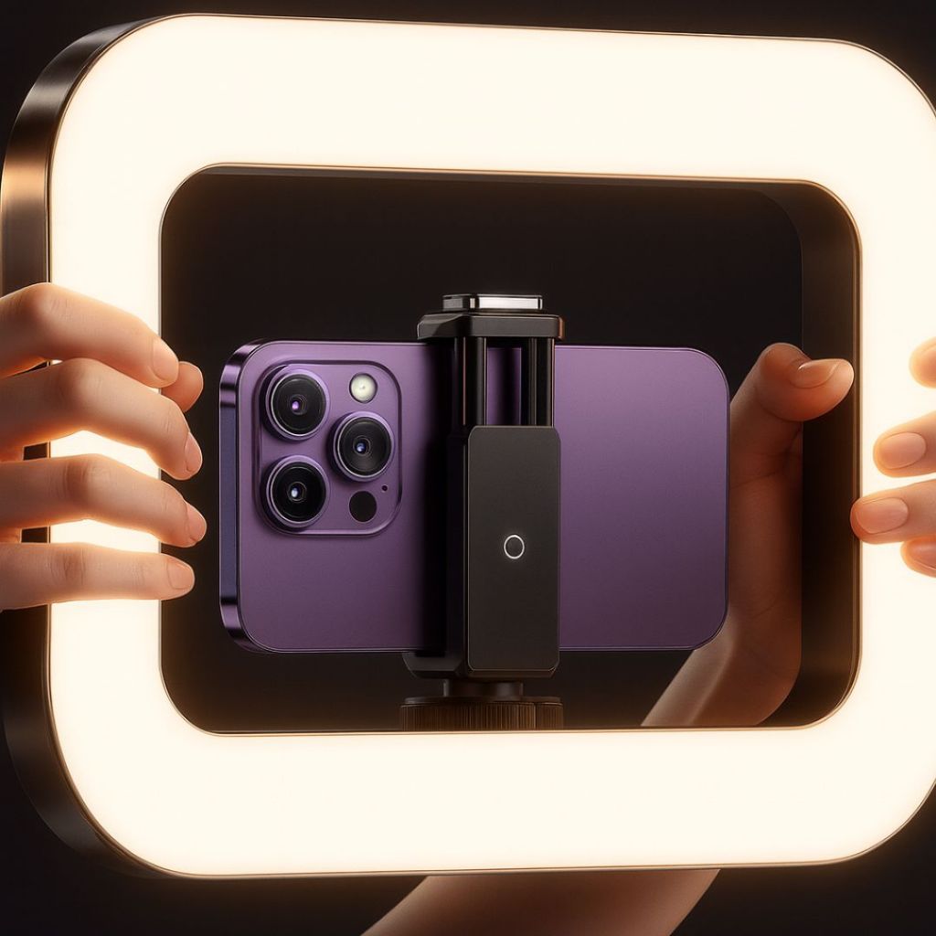 Iluminação Profissional Ring Light LED Portátil 20W para Fotos e Vídeos