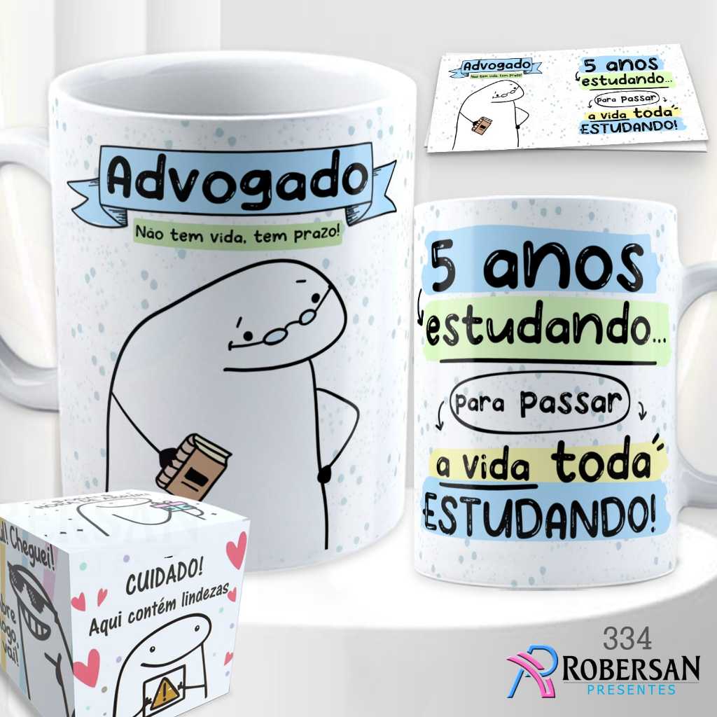 Caneca Direito - Advogado Personalizada Flork Engraçada Divertida Advocacia Porcelana Profissões