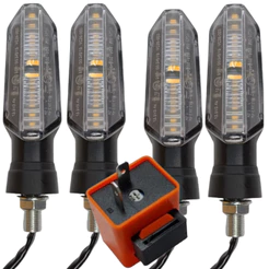 4 Pisca Seta Led Sequencial Rosca Rele de PIsca 2 Pinos Xre 300 Bros 150 Fazer 250 Ybr 125