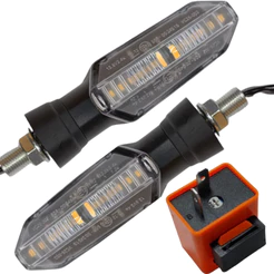Kit 2 Pisca Seta Led Rosca Sequencial Cb Twister Rele de Pisca 2 Pinos Xre 300 Fan Titan 125 150