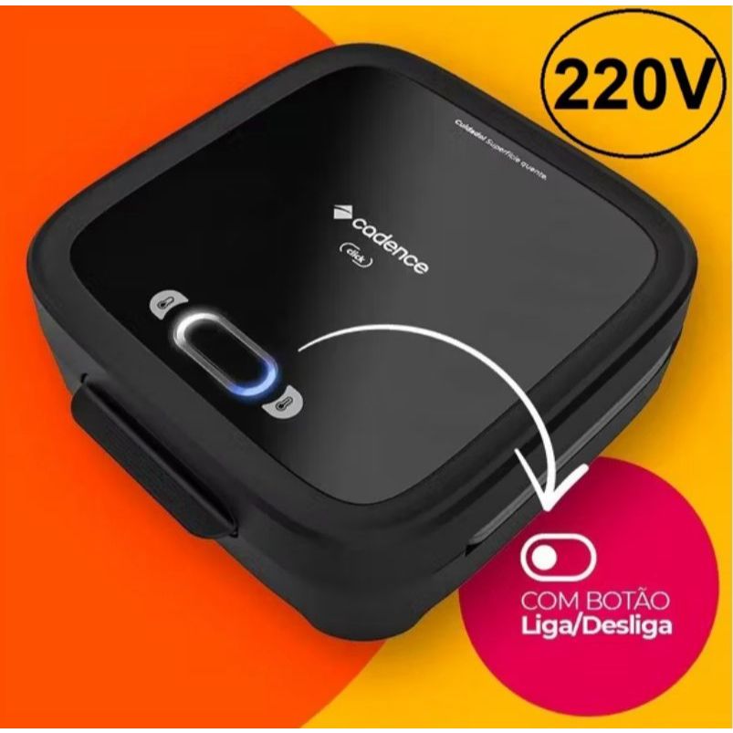 Sanduicheira Elétrica Cadence Click SAN400 Com Botão Liga / Desliga 750W 220V