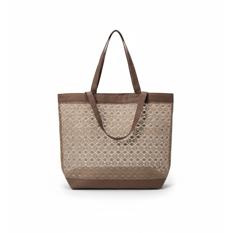 Bolsa Tote Premium com Transparência Texturizada + Necessaire – Elegante, Versátil e Super Moderna