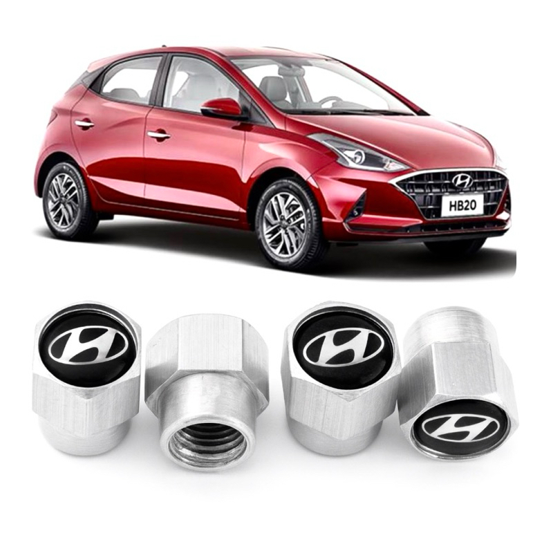 Kit 4 Tampas Bico Pneu  Compatível Veiculos Hyundai Creta, Hb20, Hb20s, Hb20x, Ix35 New Tucson em Oferta na Shopee