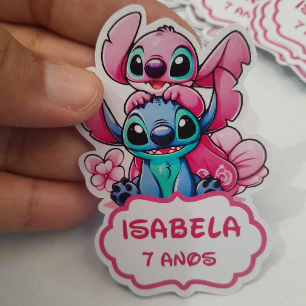 Aplique de tubete Stitch e Angel - festa infantil - lembrancinha personalizada Stitch festa infantil em Oferta na Shopee