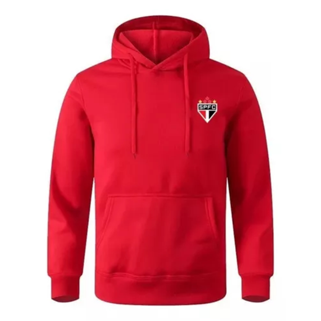Blusa Moletom Flanelada Modelo Novo Estampa Futebool SP Time Ótima Qualidade