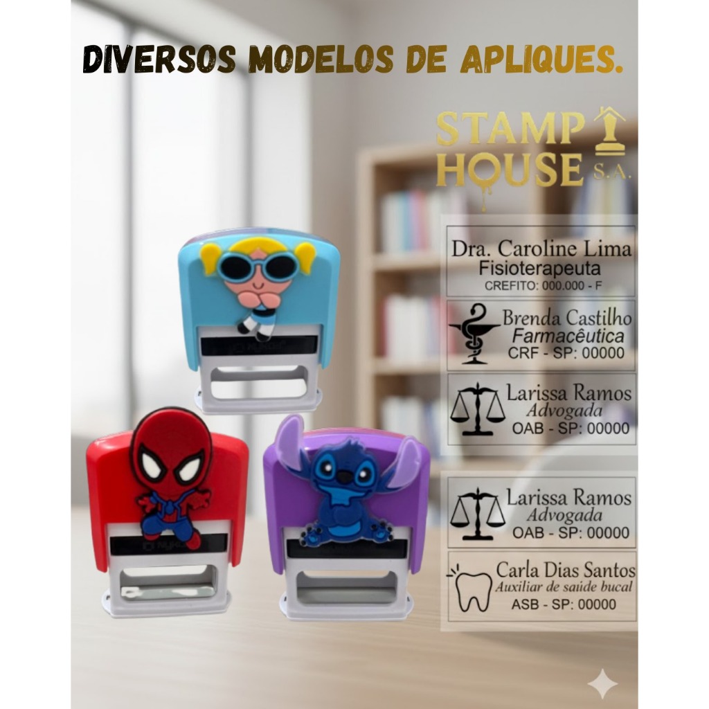 Carimbo Personalizado com enfeites - Nykon 302 14x38mm em Oferta na Shopee