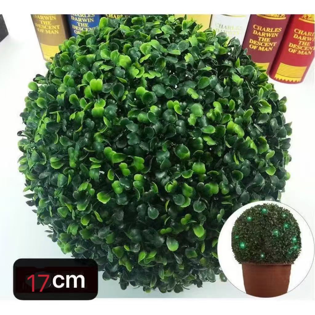 Planta artificial bola grama eucalipto pequena 17cm