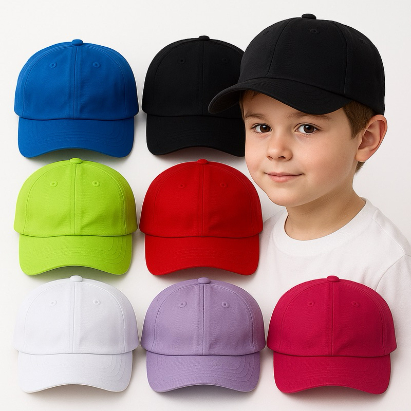 Kit Boné Infantil 10 peças Aba Curva Bebê 1 a 8 anos Com Ajuste Boné de Criança Menina Menino Varias Cores