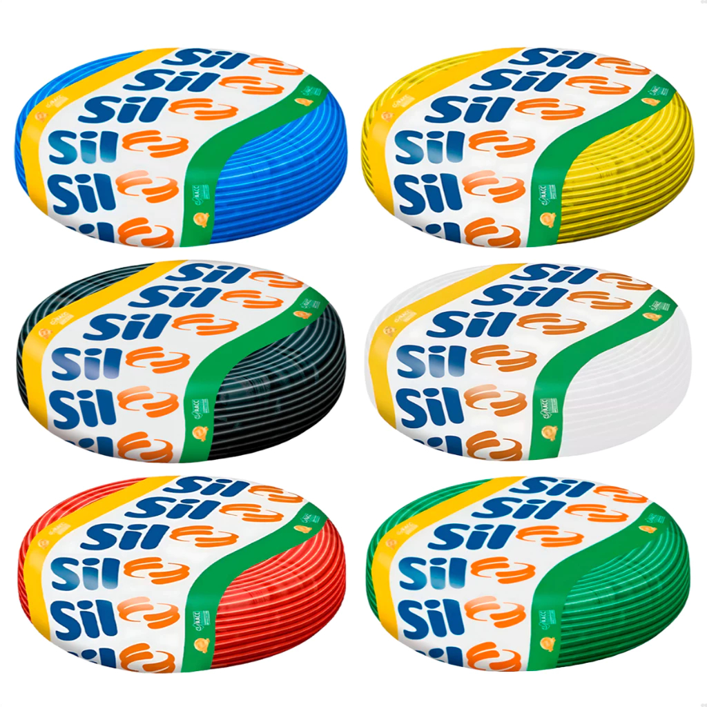 Fio Elétrico Flexível Rolo Para Energia Isolado Alta Tensão Resistência Durabilidade 4mm 100M - SIL