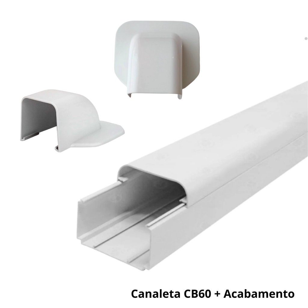 Kit Canaleta CB60/CB80/CB30 + Terminal Acabamento Para Ar condicionado split em Oferta na Shopee