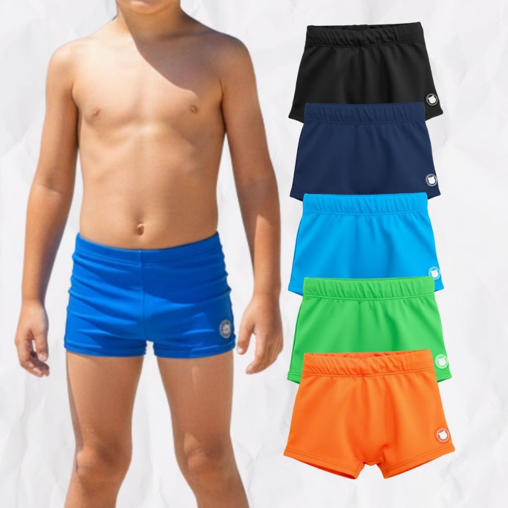 Sunga Forrada Menino Praia Proteção Solar C/ Cordão Interno Natação Básica Piscina Boxer Forrada