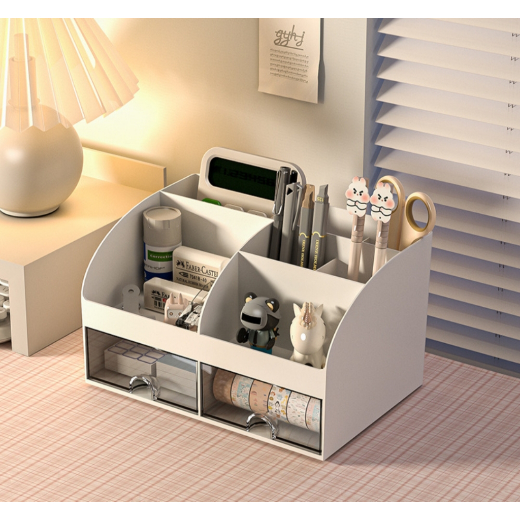 Organizador de Mesa com 02 Gavetas e 6 Compartimentos em Oferta na Shopee