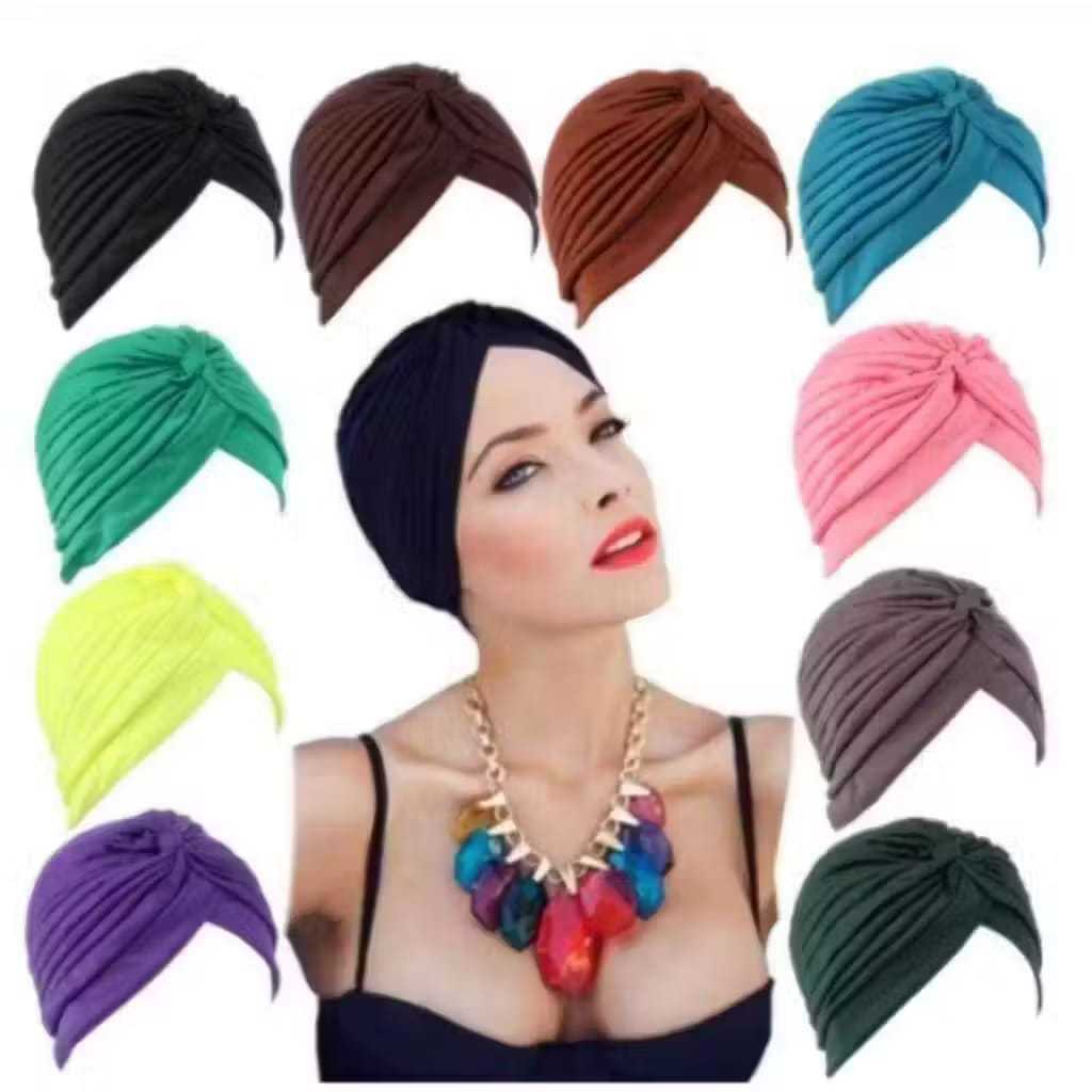 Turbante Chapéu Feminino Indiano Elástico Fechado Estiloso