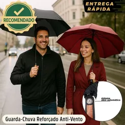Guarda-Chuva Reforçado Abre Automático Grande Compacto Bolsa/Mochila Secagem Rápida Unissex