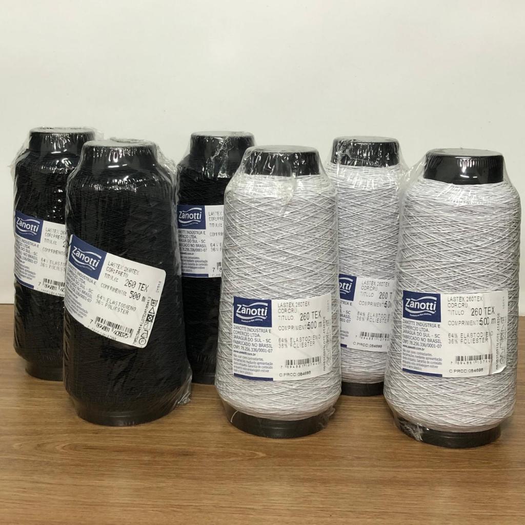 LASTEX ZANOTTI - FIO ELASTICO BRANCO E PRETO 500 MTS em Oferta na Shopee