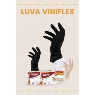 Luva VINIFLEX Sem Pó Vabene Descartável  CX C/ 100 Unidades Tam. P. M. G Rosa, Preta ,Transparente em Oferta na Shopee