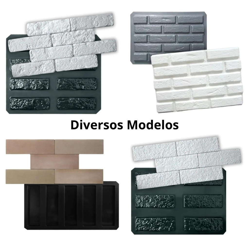 Molde Tijolinho Forma ABS Gesso Cimento Diversos Modelos Decoração Construção